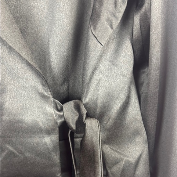 Misook Black Crepe Side-Tie Wrap Blazer Size Large - Picture 7 of 11